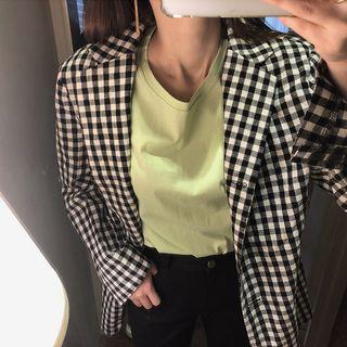 Loose-fit Gingham Blazer