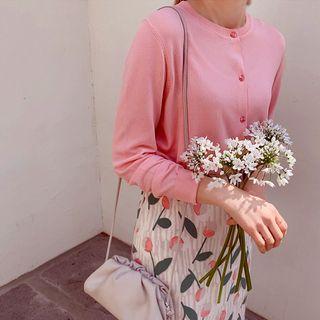 Vivid-color Textured Cardigan