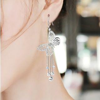 Metal Butterfly Fringed Earring