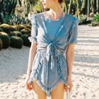 Set: Halter Top + Bottom + Cover-up