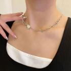 Heart Alloy Choker 03 - 1 Pc - Necklace - Silver - One Size
