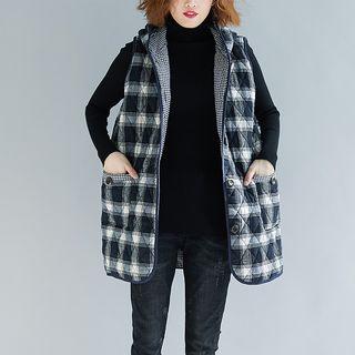 Plaid Hooded Vest