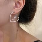 Heart Rhinestone Alloy Earring 1 Pair - Silver Needle - Silver - One Size