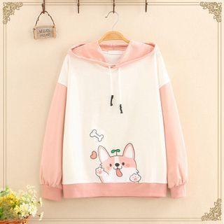 Congi Print Color-block Hoodie