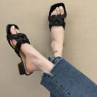 Braided Block-heel Sandals