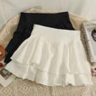 Layered Embossed Mini Skirt
