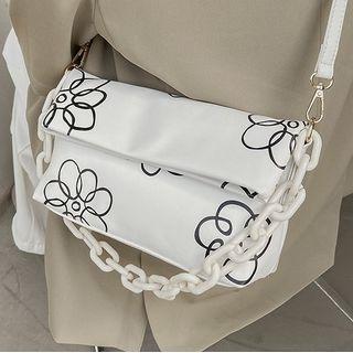 Floral Print Chain Crossbody Bag