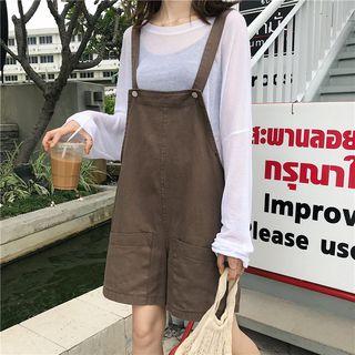 Long-sleeve Sheer T-shirt / Wide-leg Jumper Shorts