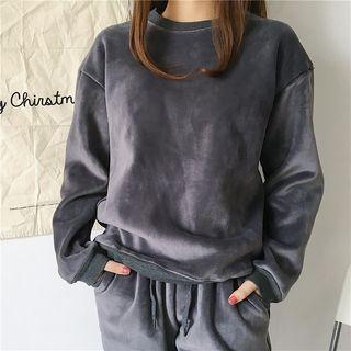 Round-neck Velvet Long-sleeve Sweatshirt