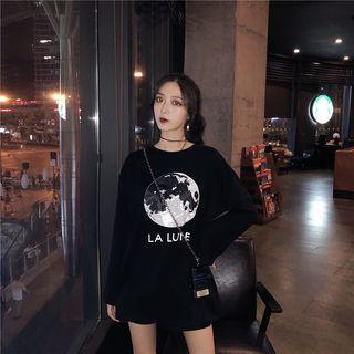 Long-sleeve Printed T-shirt Black - One Size