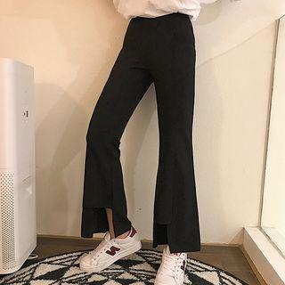 Slit Straight-cut Pants