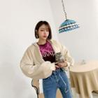 Faux-fur Cropped Zip-up Hoodie