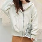 Hooded Loose-fit Jacket Gray Beige - One Size