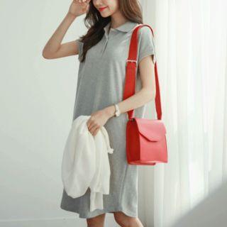 Cap-sleeve Polo Shirtdress