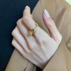 Rose Stainless Steel Open Ring E566 - Gold - One Size