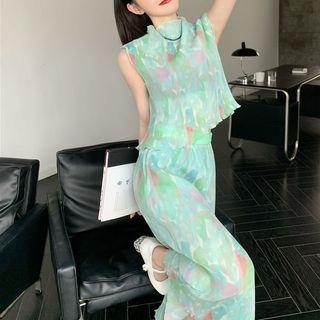 Sleeveless Print Top / Maxi Pencil Skirt / Camisole Top