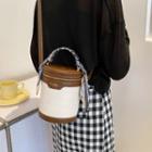 Top Handle Zip Bucket Bag