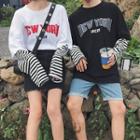 Couple Matching Mock Two-piece Long-sleeve T-shirt