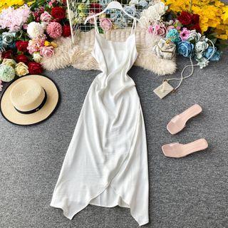 Open-back Slit Sleeveless Dress