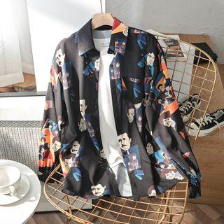 Face Print Chiffon Shirt