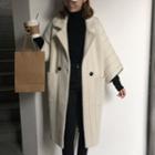 3/4-sleeve Double Button Coat White - One Size