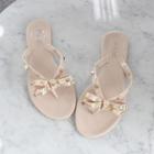 Bow-accent Studded Flip-flops
