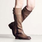 Zip Buckled Tall Boots