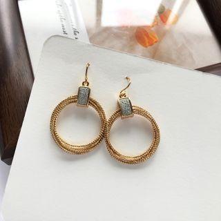Layered Alloy Hoop Dangle Earring 1 Pair - Hook Earring - One Size