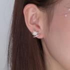 Alloy Star Rhinestone Earring 1 Pair - Alloy Star Rhinestone Earring - White Gold - One Size