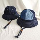 Denim Panel Stitched Bucket Hat