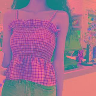Plaid Smocked Camisole