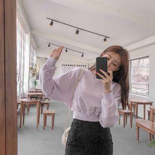 Pastel Color Crop Sweatshirt