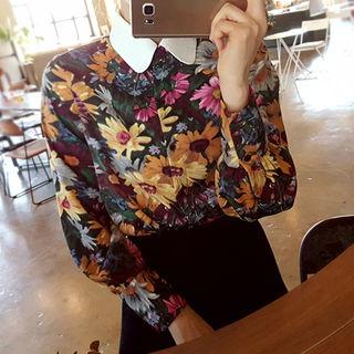 Peter-pan Collar Floral Print Blouse