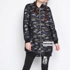 Camouflage Longline Bomber Jacket