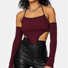 Set: Cropped Camisole Top + Arm Sleeves