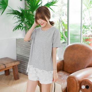 Oversized Lace Trim Top