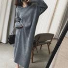 Hooded Maxi Ribbed Sweater Dress