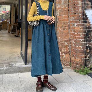 Long-sleeve Turtle Neck T-shirt / Midi A-line Jumper Dress