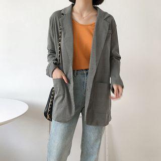 Single-breasted Plaid Blazer As Shown In Figure - One Size