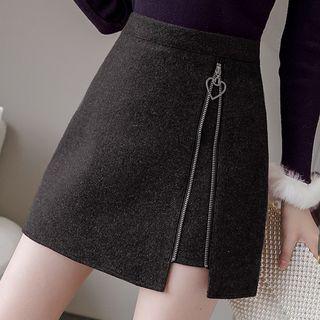 Mini Zip A-line Skirt