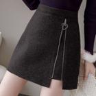 Mini Zip A-line Skirt