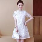 Short-sleeve Chiffon Qipao A-line Dress