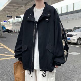 Panda Embroidered Zip Jacket