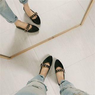 Belted Patent Mary Jane Flats