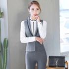 Single-button Vest / Long-sleeve Blouse / Pencil Skirt / Slim-fit Pants