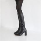 Round-toe Genuine Leather Tall Boots