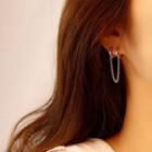 Chain Hoop Earring With Gift Box - 1 Pc - Silver - One Size