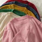 Crew-neck Loose Knit Top In 12 Colors