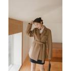 Single-button Tie-waist Jacket