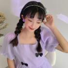Ruffle Hair Band Headband - Black - One Size